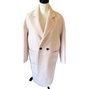 Blush Pink Wool Coat Oversized Minimalist Quiet Luxury Minimalist Spring Medium